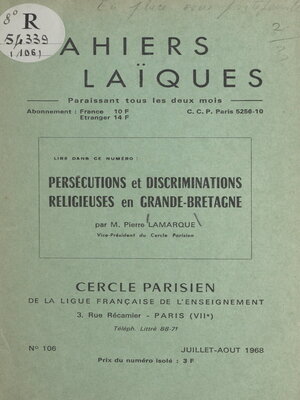 cover image of Persécutions et discriminations religieuses en Grande-Bretagne